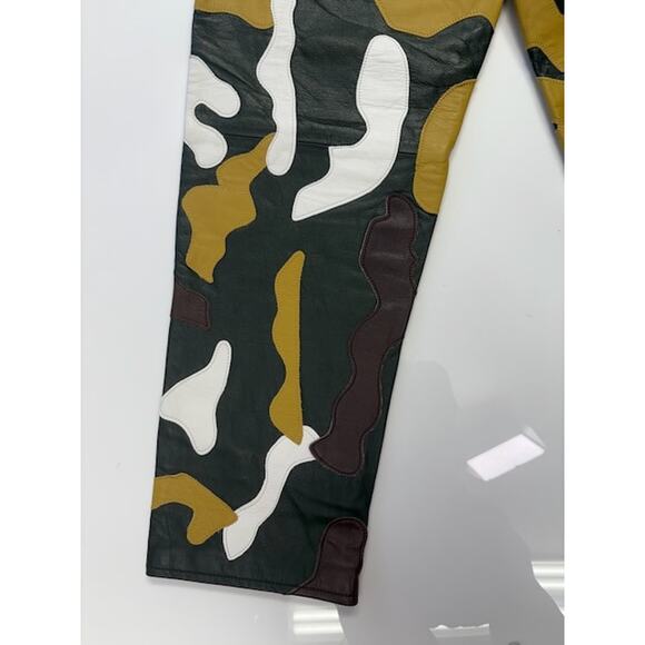 NWT Supreme Camo Cowhide Leather 5-Pocket Pant Mid Rise Multicolor Mens Size 32 - Picture 11 of 12